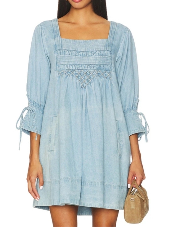 Free People Dresses & Skirts - Free People Sonora Denim Mini Dress in Cornflower
